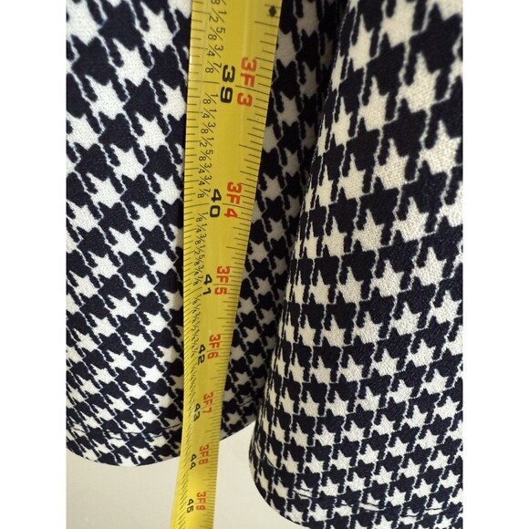 Shelby & Palmer Black  White Houndstooth Midi Dress short Sleeve Womens size 14 - Picture 4 of 9